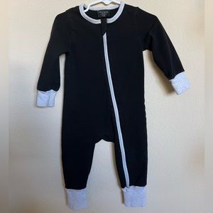 Little Bipsy Zippered Romper in Black/Gray, 9-12M